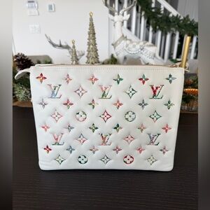 Louis Vuitton White Multicolor Monogram Pouch
